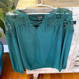 Lace tie blouse